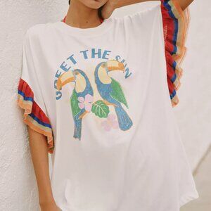 NWT Anthropologie Celandine Rainbows in Rio Oversized T-Shirt Dress